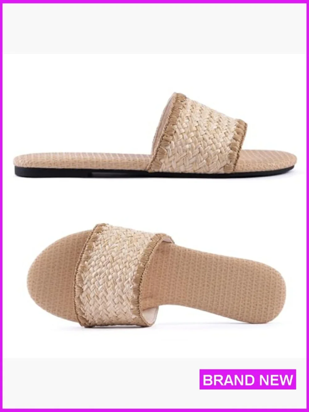 Braided Flat Sandals Summer Dressy Casual Wedding Party Footwear Slide